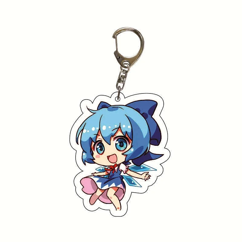 TouHou Project Anime Cartoon Keychain, Hakurei, Reimu Acrylic Bag, Keyring Pendant, Cosplay Accessory