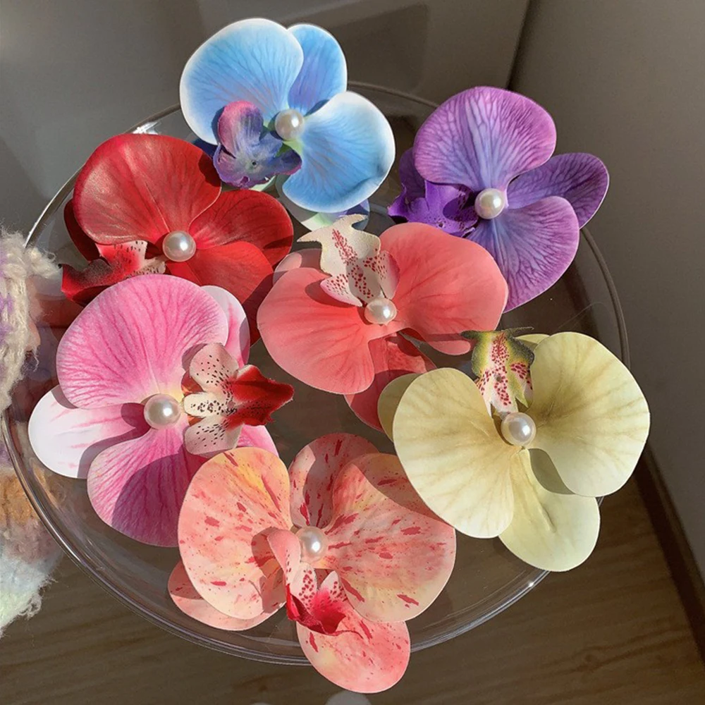 

9Pcs Butterfly Orchid Shaped Hair Clip Set Seaside Vacation Headwear Artificial Flowers Hairpins Photo Props Hair Accessories