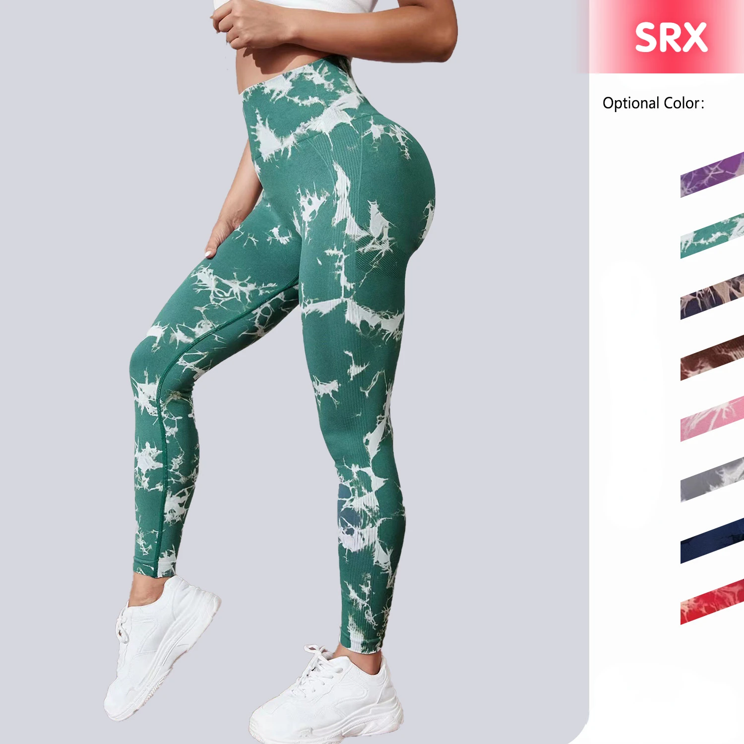 

Seamless Tie-Dye Leggings Yoga Pants Sports Fitness High Waist Peach Hip-lifting Trousers Running Workout Gym Leggings for Women