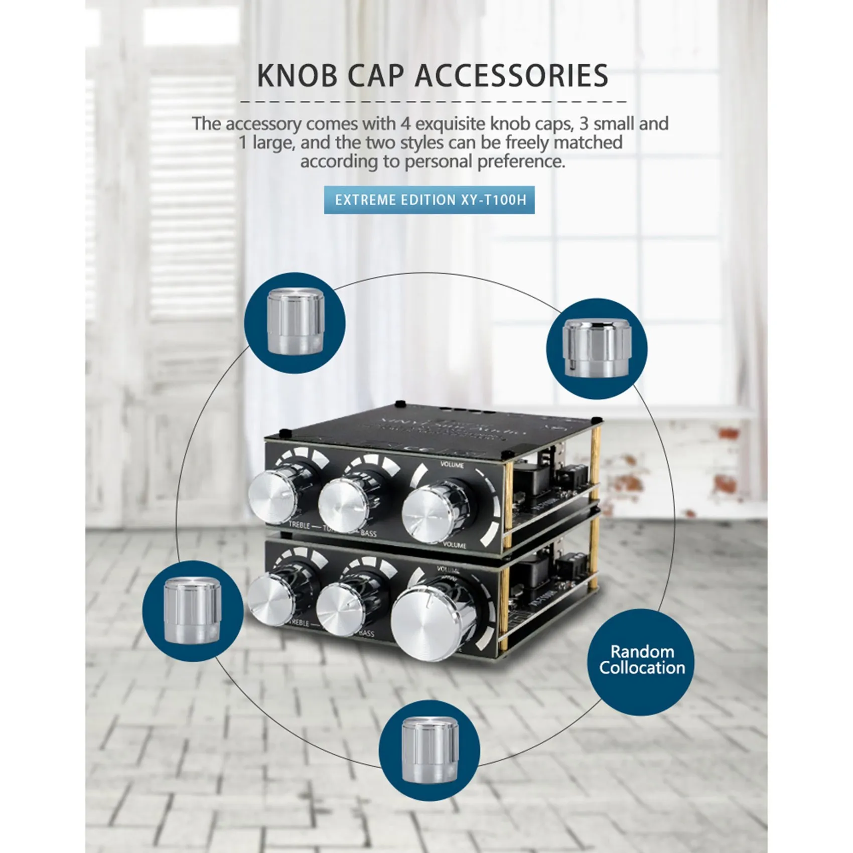 A69Z Bluetooth 5.0 TPA3116D2 Module High Bass Adjustment Stereo Digital Amplifier Board Module 100Wx2 Amplifier XY-T100H