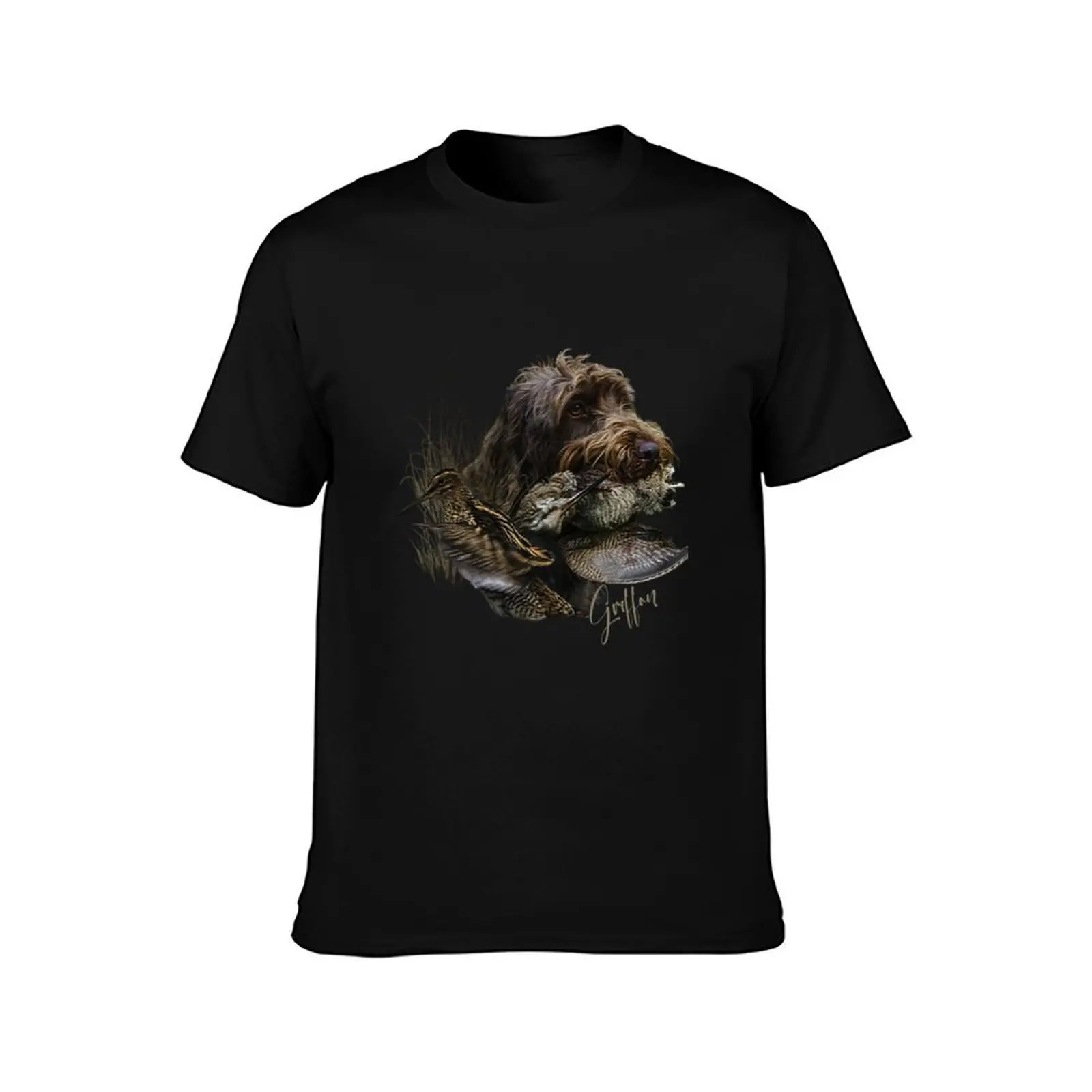Wirehaired Pointing Griffon , Woodcock hunting T-Shirt Work Short Sleeve Cotton Top