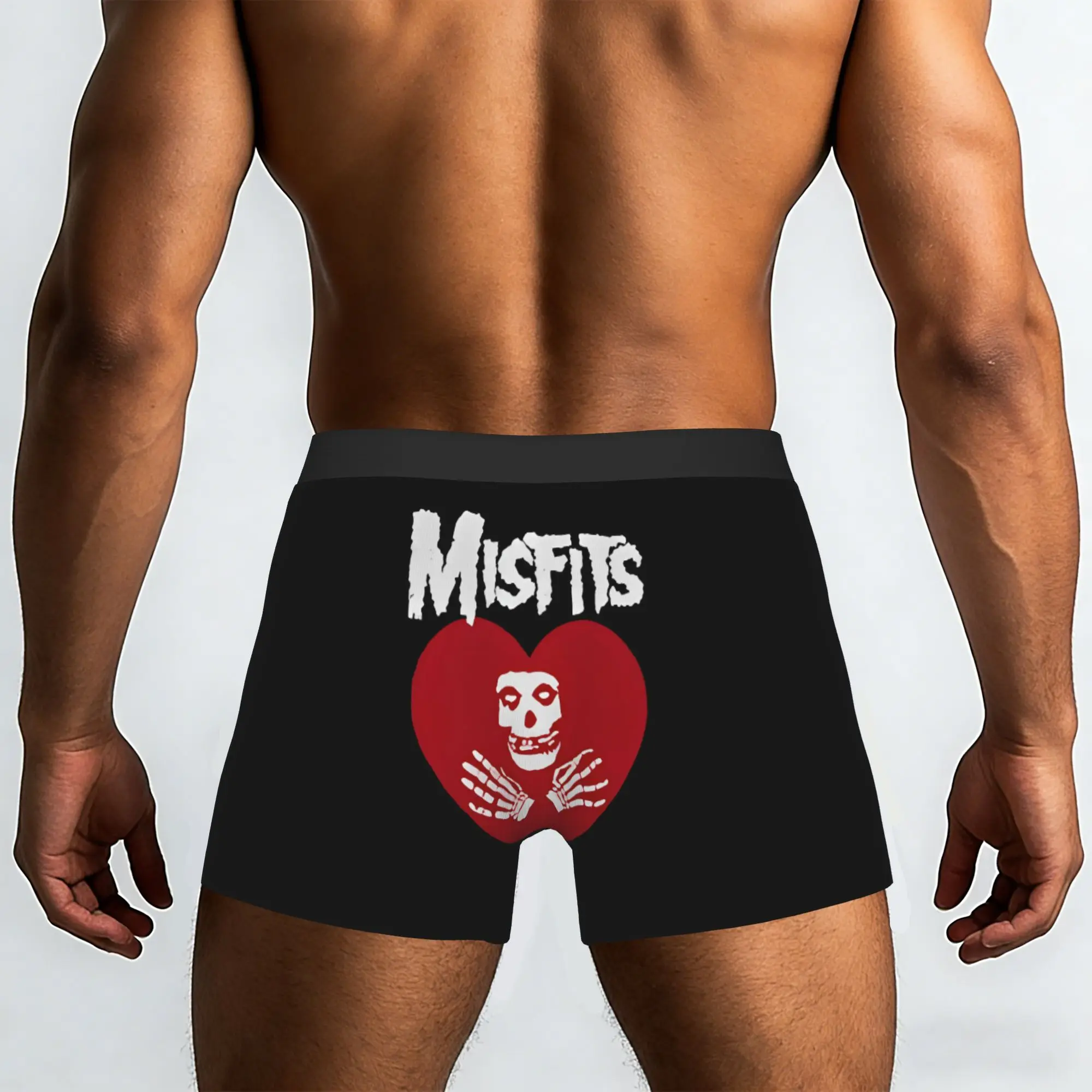 Customized Rock Punk Band Misfits Skull Face Heavy Metal Boxers Shorts Panties Men's Underpants Stretch  Briefs Underwear