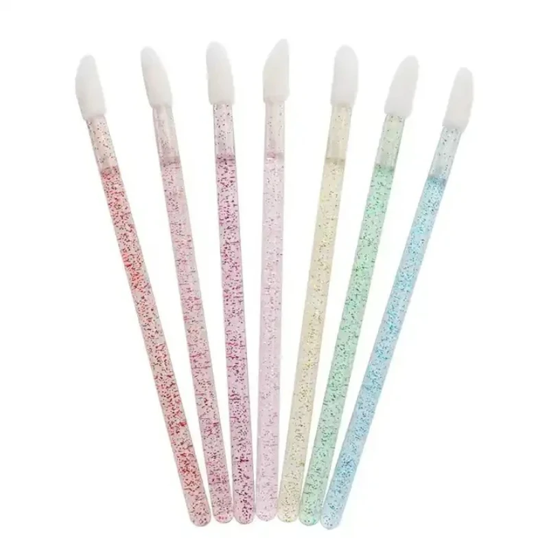 500 pièces nettoyant jetable outils de maquillage lèvres paillettes lèvres pinceaux de beauté brillant pinceaux de beauté cristal Micro applicateur de brillant à lèvres