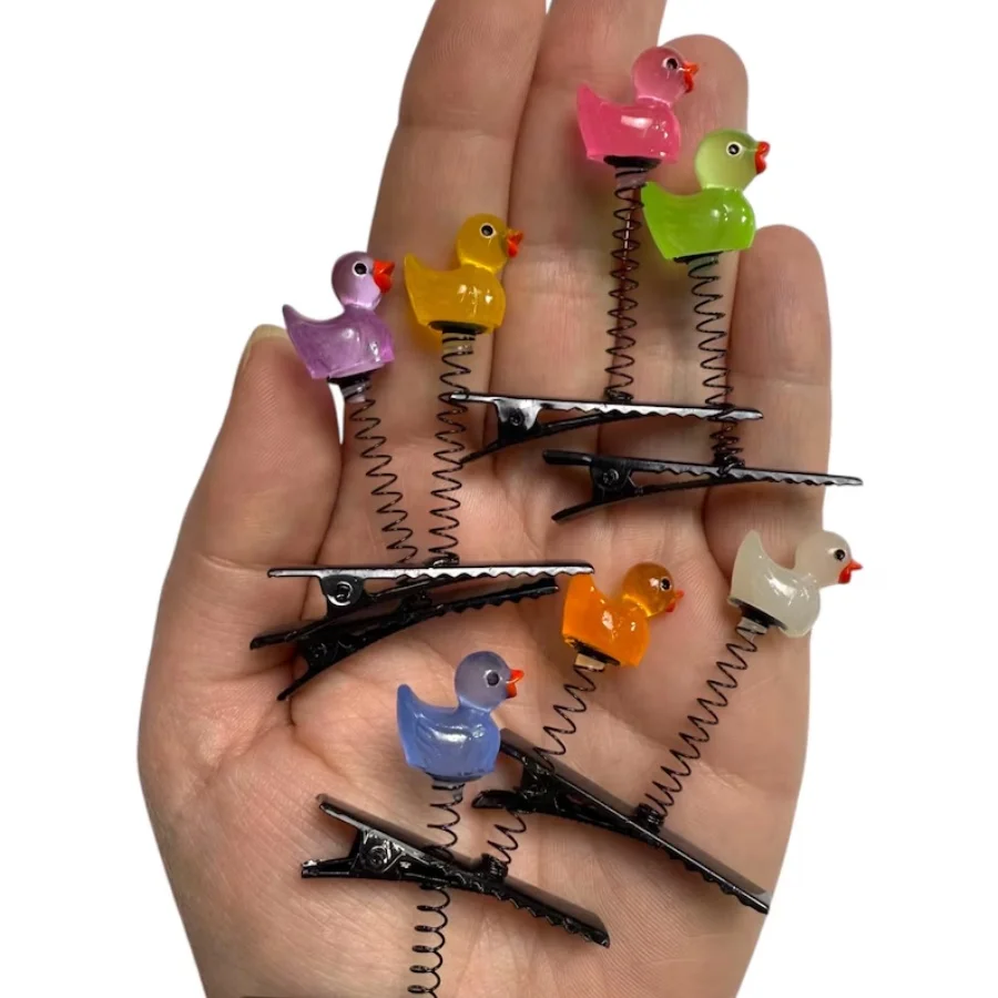 

7pcs Random Color Spring Duckbill Clip DIY Headdress Accessories Cosplay Party Headdress Luminous Duck