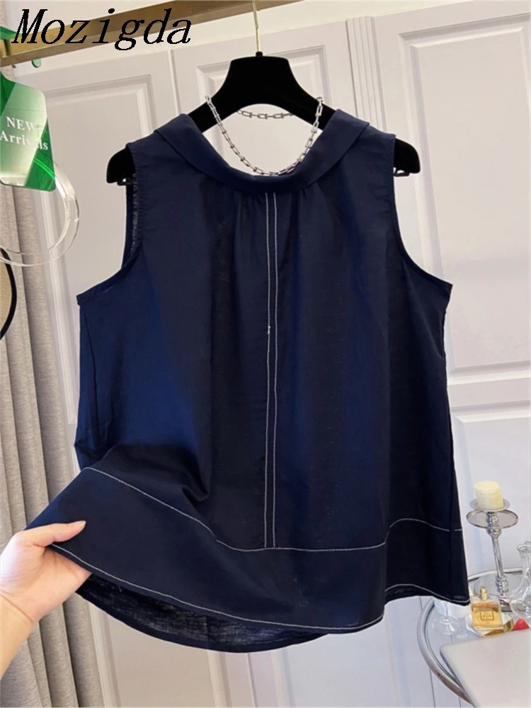 

Женские рубашки без рукавов больших размеров, летний хлопковый льняной жилет, женская блузка трапециевидной формы, женские топы в корейском стиле, одежда