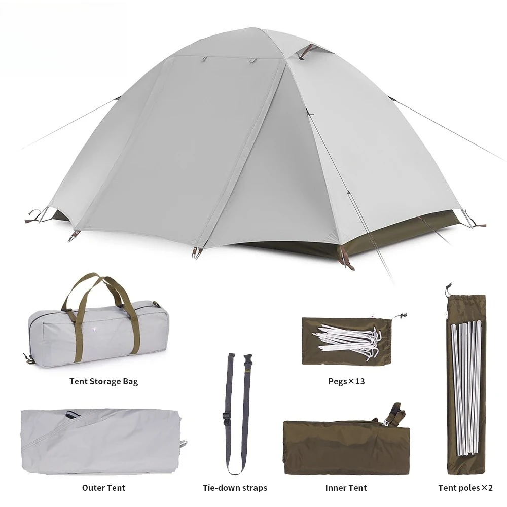 Portable Sunproof Windbreaks Easy Pitch 3 Person Four Season Tent Cloud River Ultralight Hiking Tent UPF50+