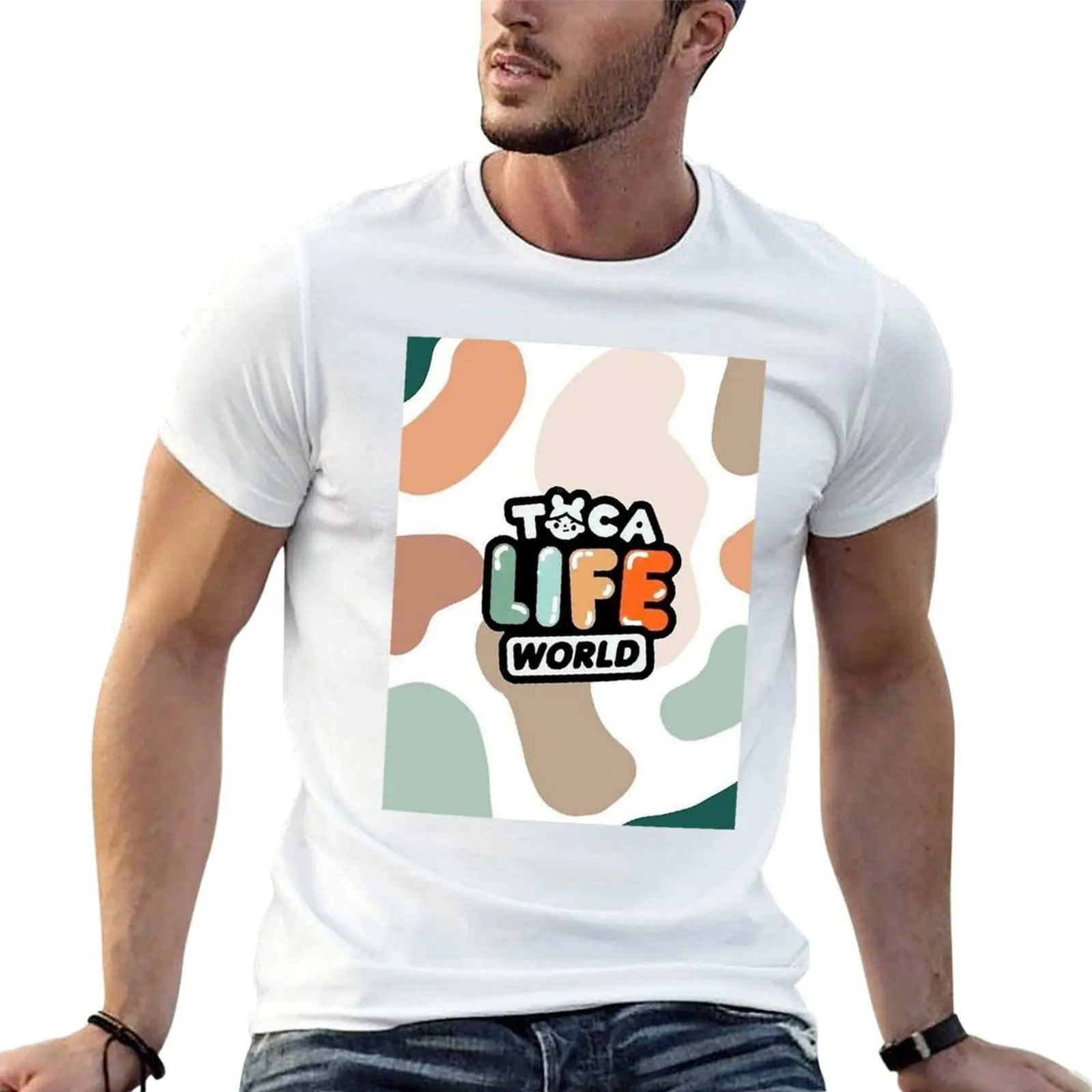 Camiseta gráfica Toca Boca Toca Boca 2021 Toca Life World, camisetas para hombre, paquete de camisetas de algodón, camiseta 100% de algodón