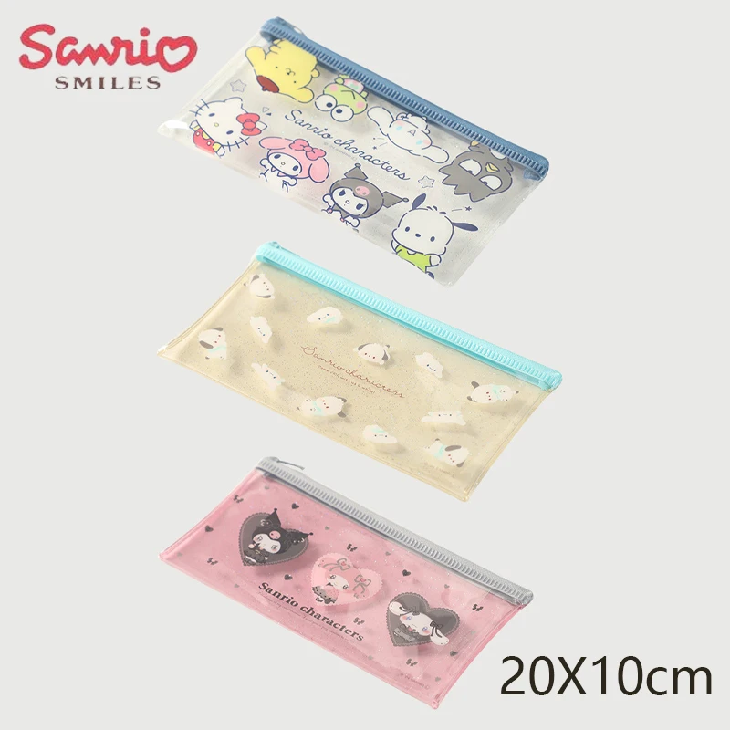 

Sanrio Hello Kitty папка для файлов на молнии прозрачная косметичка губная помада сумки для хранения ключей кошелек для карт школьные канцелярские товары