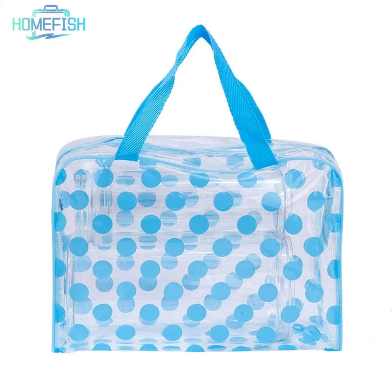 HOMEFISH Transparent Polka Dot Women's Makeup Bag Waterproof PVC Cosmetic Bag Portable Women Storage Bag Toiletries Wash Bag