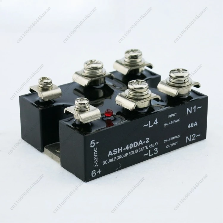 40A Two-phase Solid State Relay ASH-40DA-2 DC-AC Control 24VDC Input 480V Load
