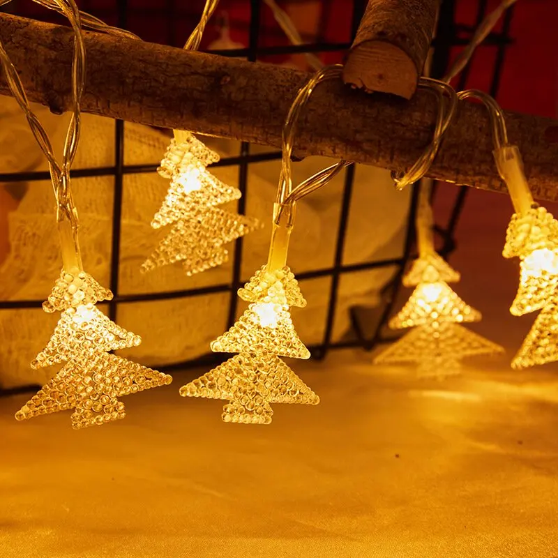 59.06inch 10 Lights, 3m 20 Lights Christmas Tree Reindeer Christmas Decoration String Lights, Battery Powered (No Plug)