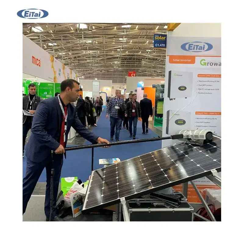 

Industrial Photovoltaic Solar Plate Panel Auto Clean Water Power Brush Robot Washing Service For Washing Cleaning Solar Panels