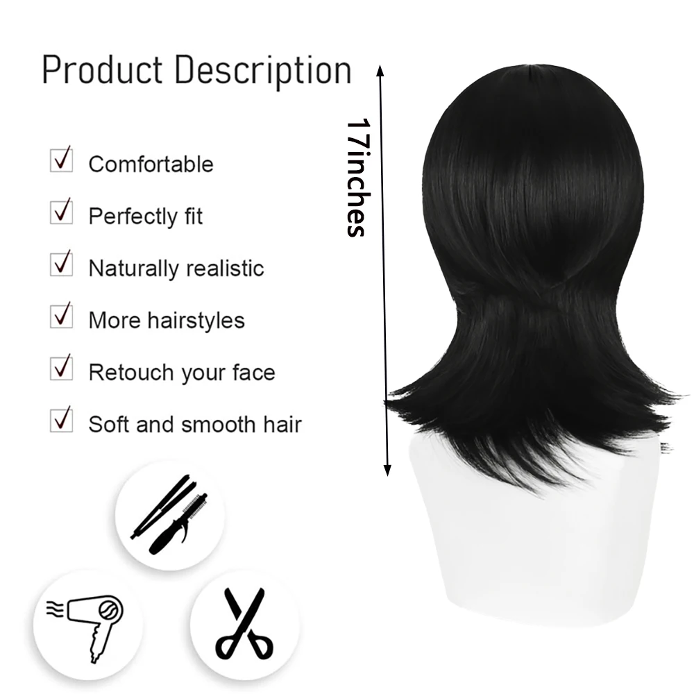 Jujutsu Kaisen Kirara Hoshi Cosplay Wigs Black Teal Highlights Short Heat Resistant Synthetic Hair For Halloween Costume Party