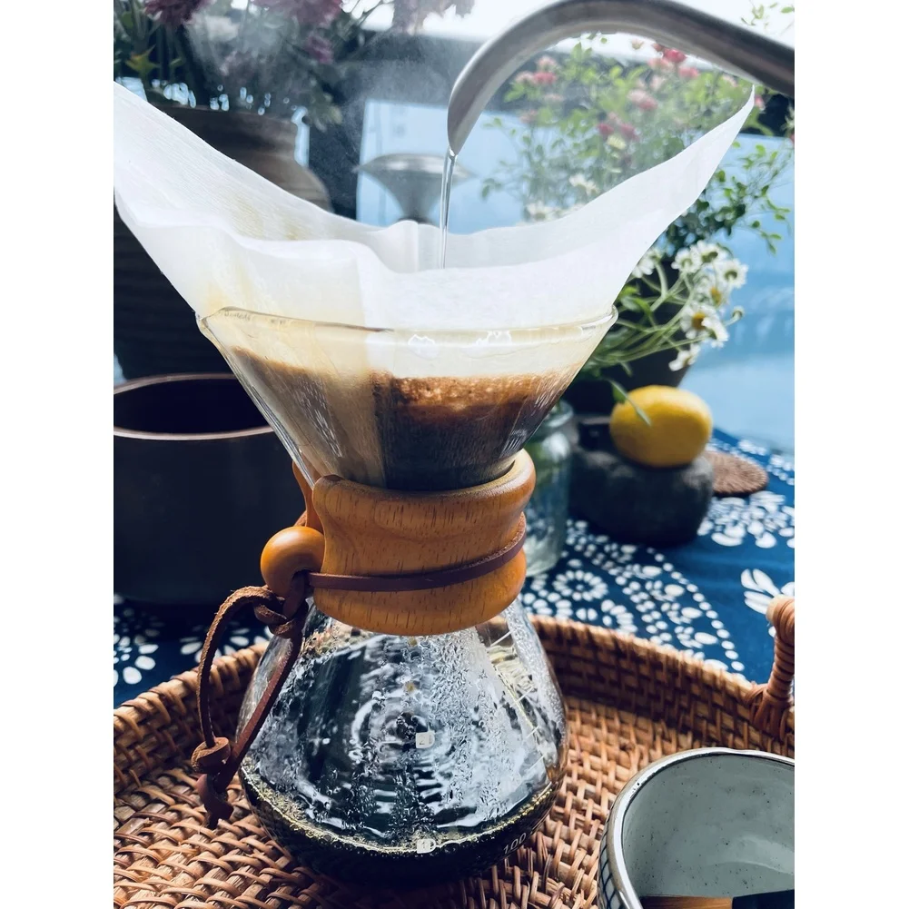 Square Coffee Filter Paper 30x30cm Wood Pulp Based for Drip Coffee Makers Moka Pots and Pour Over Coffee Brewing 40 Units