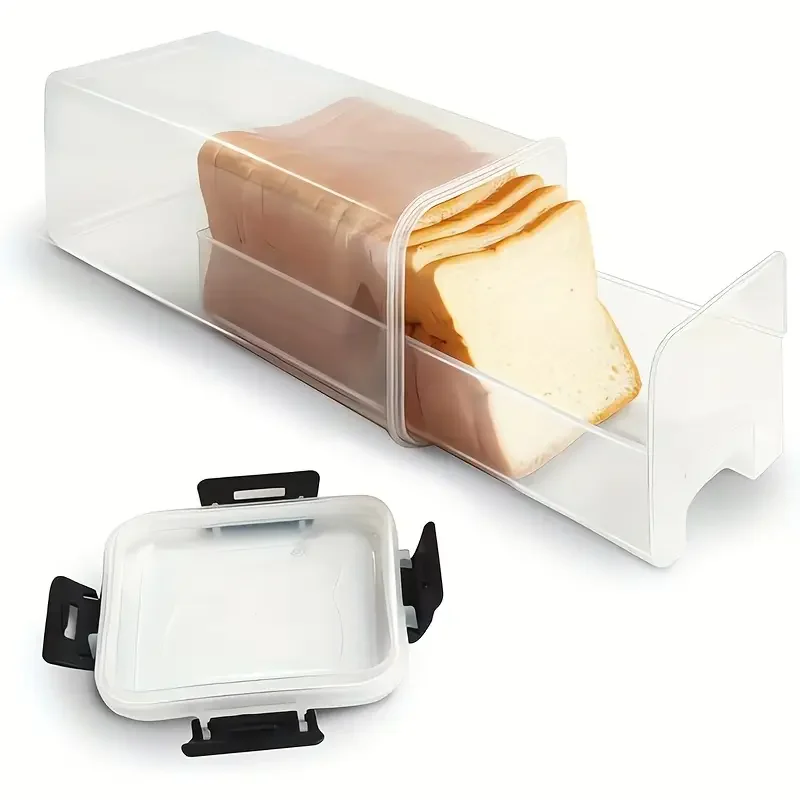 1Pc Bread Loaf Container Clear Airtight Bread Box With Lid Sandwich Bread Holder For Homemade Bread Tall Bread Saver For Kitchen