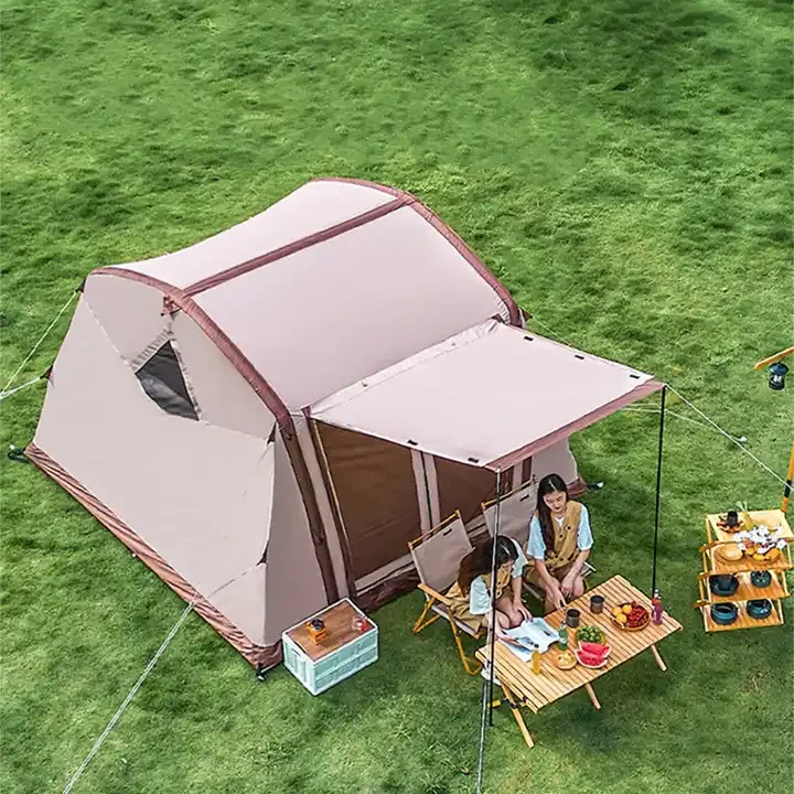 #￥Outdoor Single Layer One Bedroom Four-season Tube Type Air Tent 4-6 Person Waterproof Inflatable Family Camping Tent