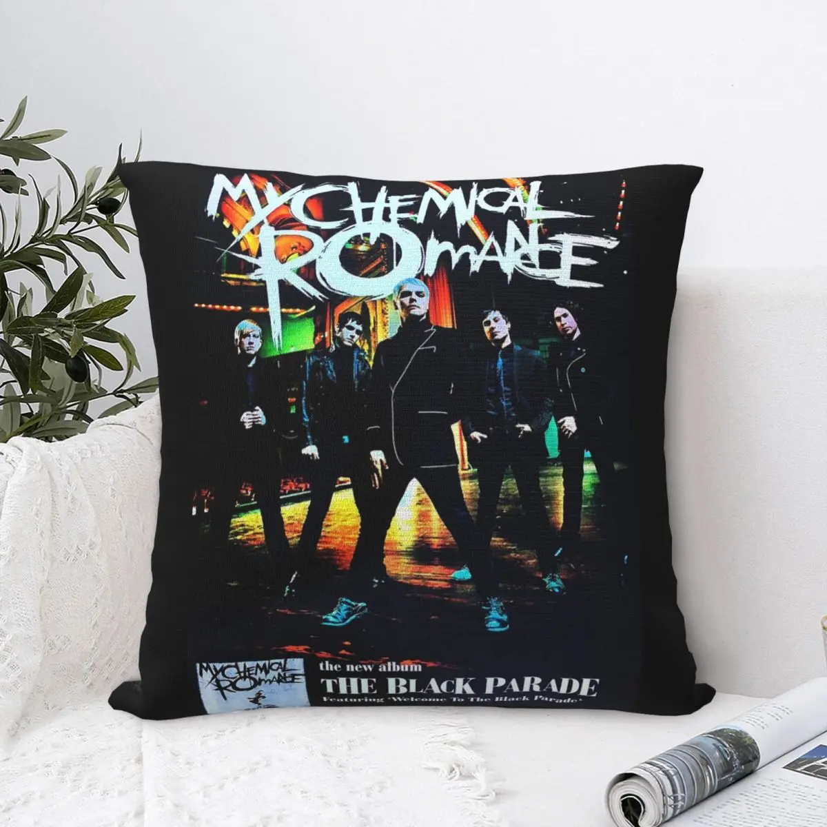 

My Chemical Romance Rock Band Pillowcase Cushion Comfort Throw Pillow Sofa Decorative Cushions Used for Home Bedroom Living Room