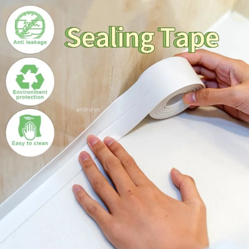 3.8cmx3.2m Bathroom Kitchen Shower Water Proof Mould Proof Tape Sink Bath Sealing Strip Tapes Self Adhesive Waterproof Plaster