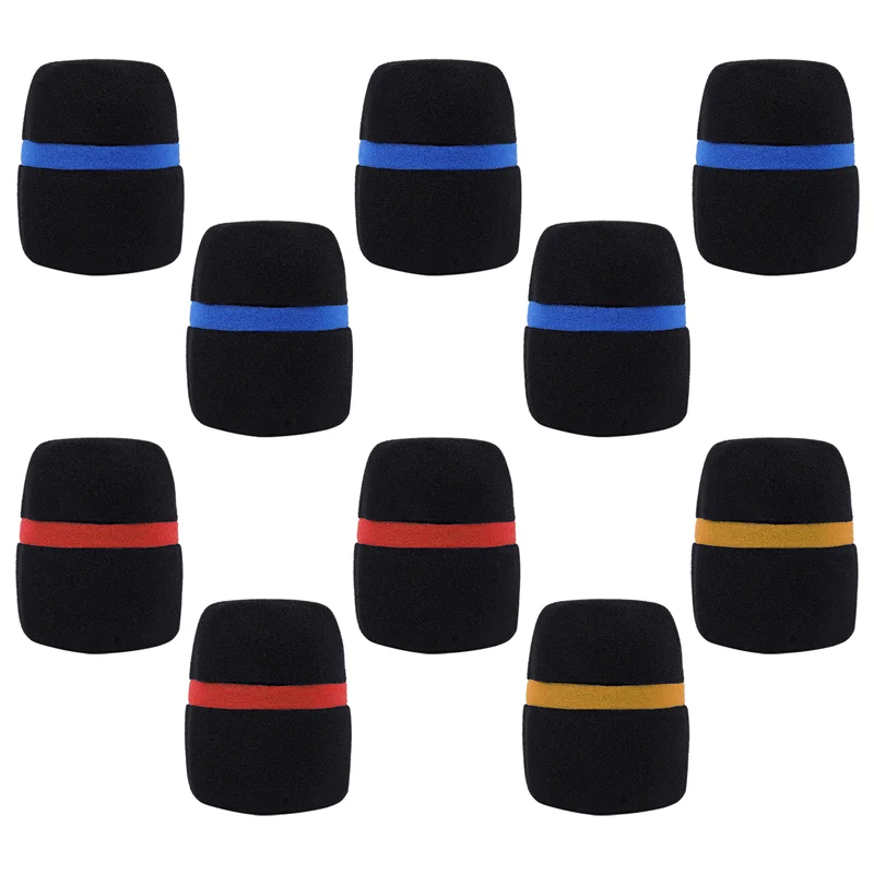 Excellent-10 Pcs Handheld Stage Microphone Windscreen Foam Mic Cover Karaoke Black