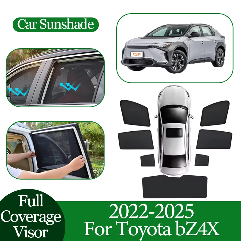 

Car Magnetic Mesh Sunshade For Toyota bZ4X 2022 2023 2024 2025 Anti-UV Coverage Sunshade Sunscreen Privacy Protection Auto Parts