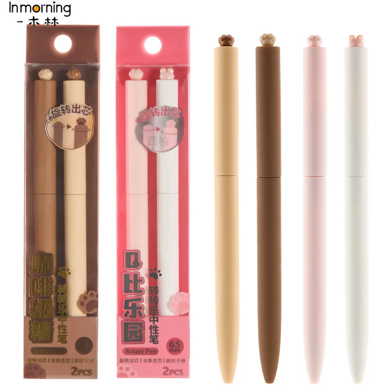 

Lopet 2pcs School Pens or Refill Set, Cute Panda/Capybara/Cat Claw Quick-drying Gel Pen INS Simplicity Kawaii Stationery Gadgets