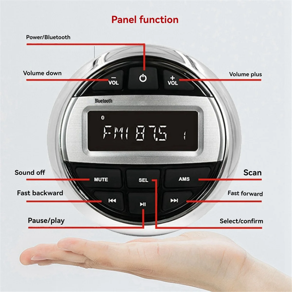 For Marine Radio Cover Soft Silicone Protector FM Boat Radio MP3 Player Waterproof for UTV ATV SPA RZR
