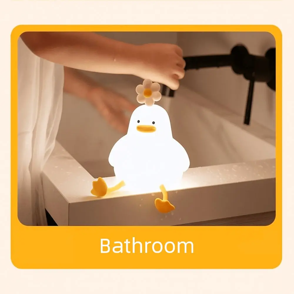 Cute Cartoon Duck Night Light Dimmable Soft Light Touch Sensor Lamp USB Rechargeable LED Night Light Book Lights