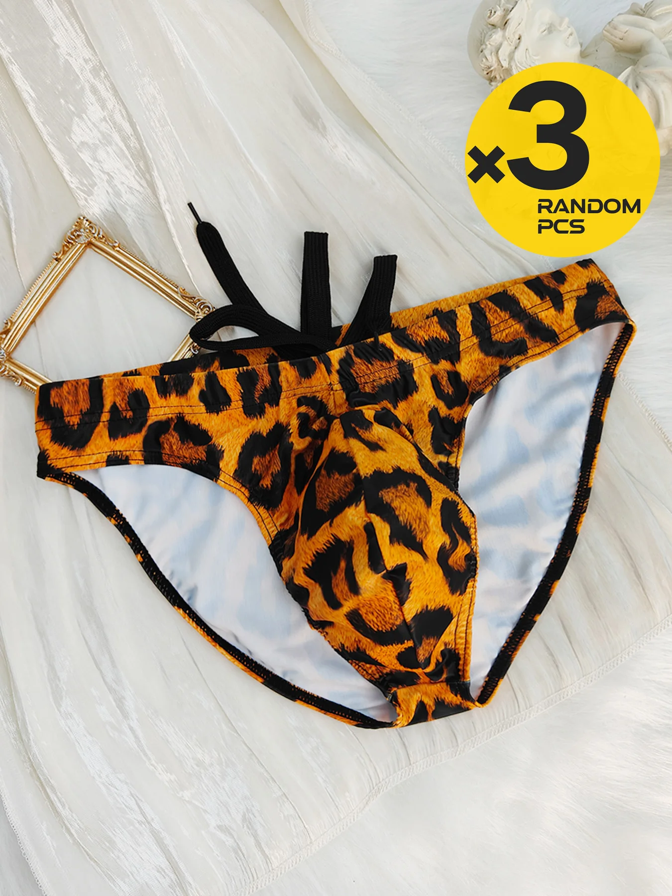 

Men's Sexy Leopard Totem Bikini Swim Briefs Trunks with Bulge Pouch Beach Swimsuit 3pc 4pc Set-Swimming Bathing Suit Discount