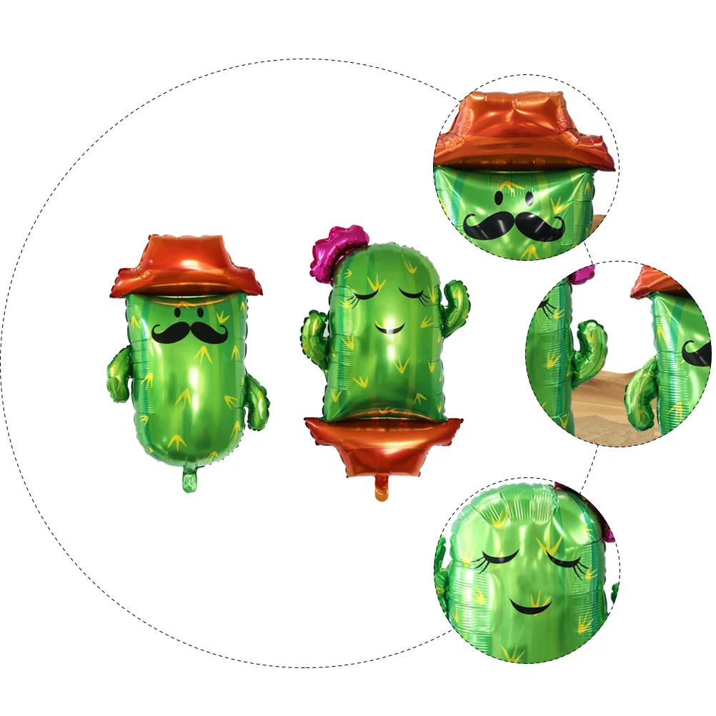 

2Pcs Festival Party Balloons Bright Color Cactus Decorative Balloons for Birthday Wedding Party Garland Kits Wall Table