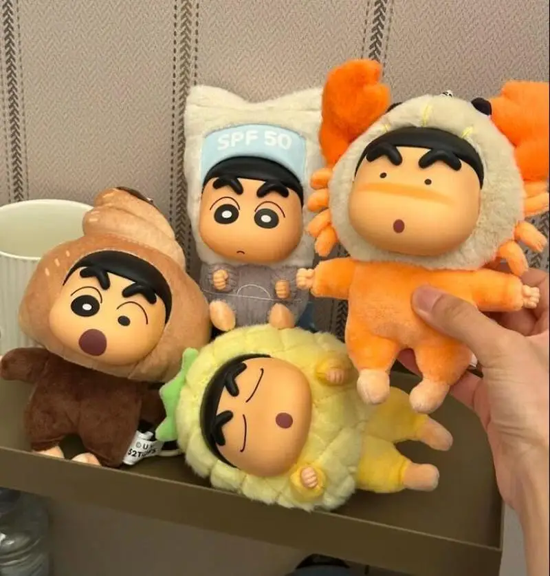 

52toys Crayon Shinchan Crab Costume Temperature Sensitive Color Changing Vinyl Plush Pendant Blind Box Ornament Birthday Gift