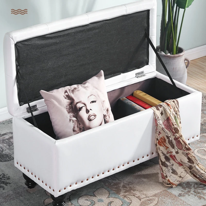 

Multi-functional Long Storage Bench Shoe Changing Stool Home Sofa Leather Stool Rectangular Sitting Clothing Store Stool Box