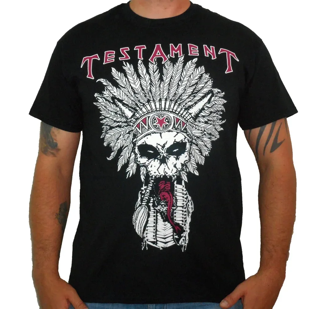 

TESTAMENT Native Blood T-shirt, Unisex Short-sleeved Top, Luxury Trendy Summer Retro Band Streetwear