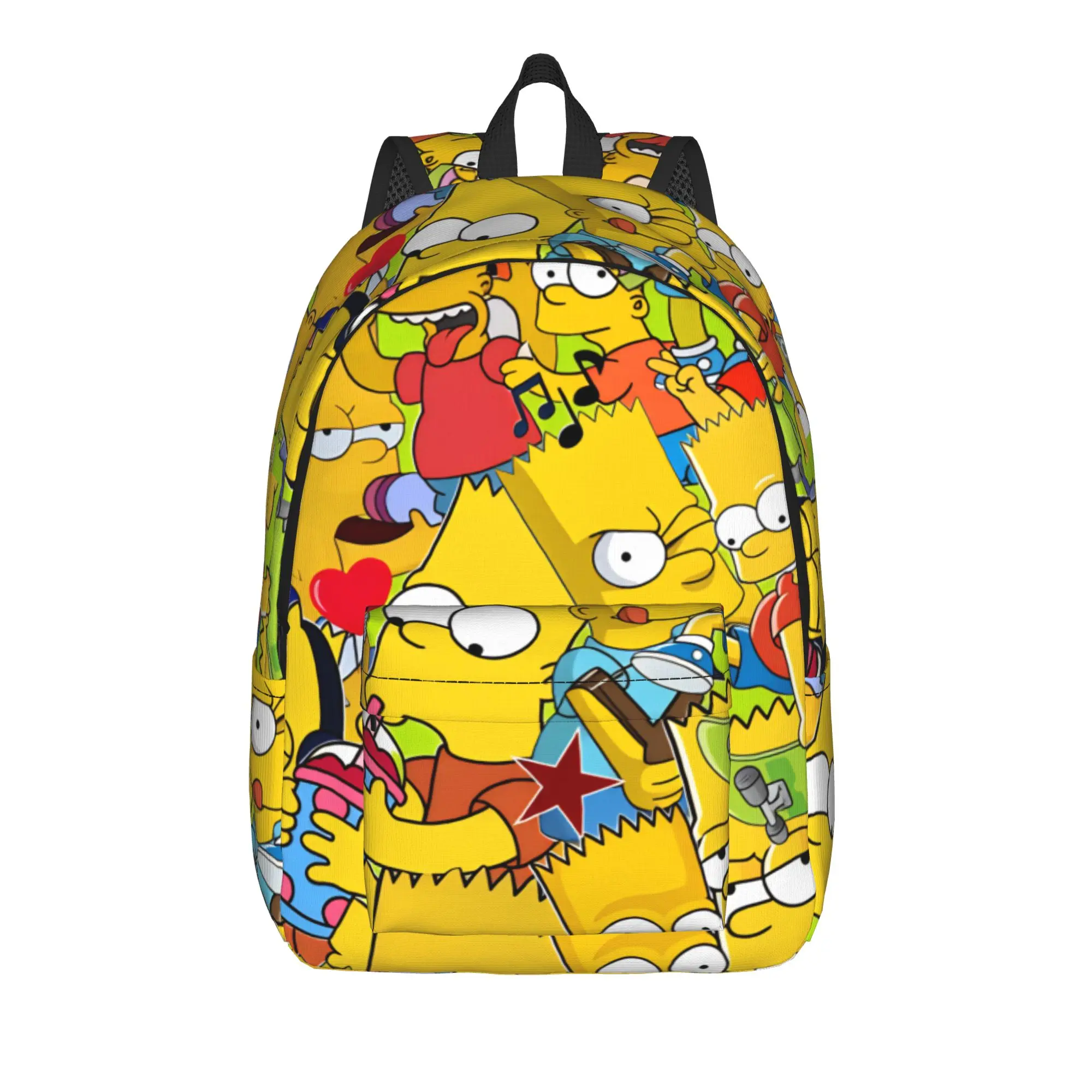 S-Simpsons Bart Character Collection Backpack  Hiking Backpacks Male Modern School Bags Colorful Breathable Rucksack