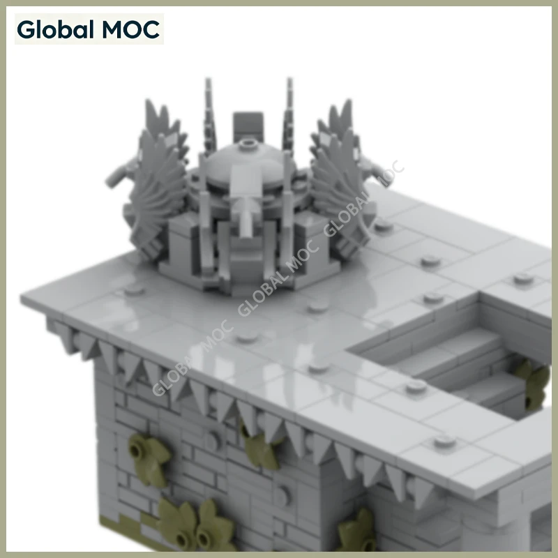 Observation Ruins Building Blocks, Ancient Watchtower Remains MOC, Mountain Ruin Diorama DIY Assembly Toy