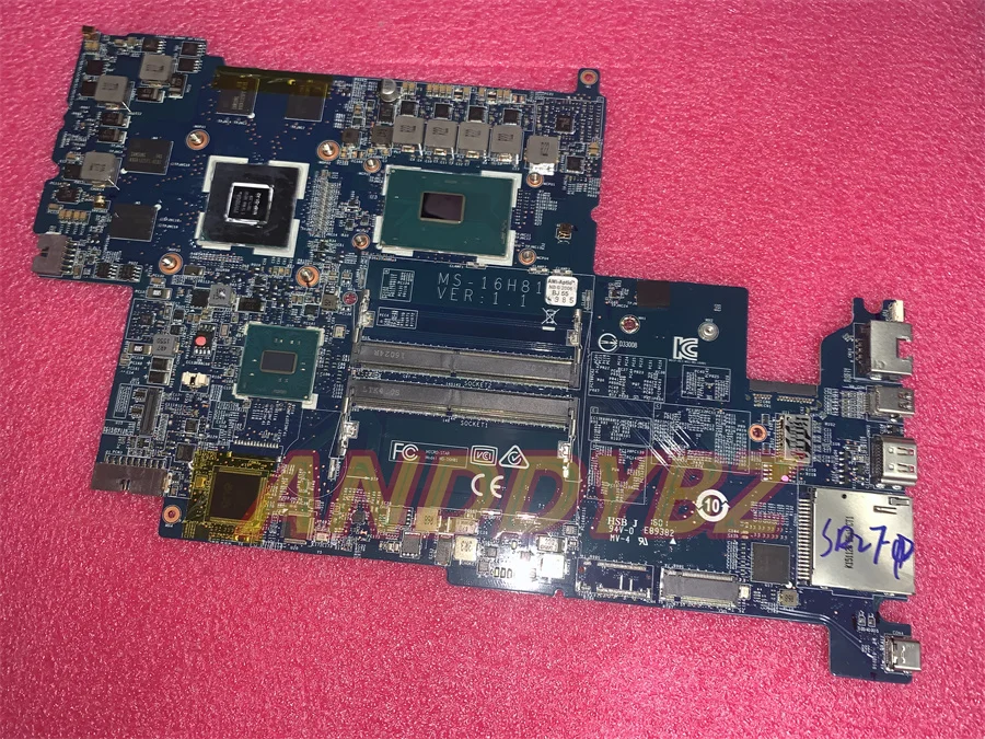 

Used Original MS-16H81 REV 1.1 FOR MSI ms-16H8 GS60 WS60 Laptop Motherboard with I5-6300HQ AND N16P-Q1-A2 GPU TESED OK