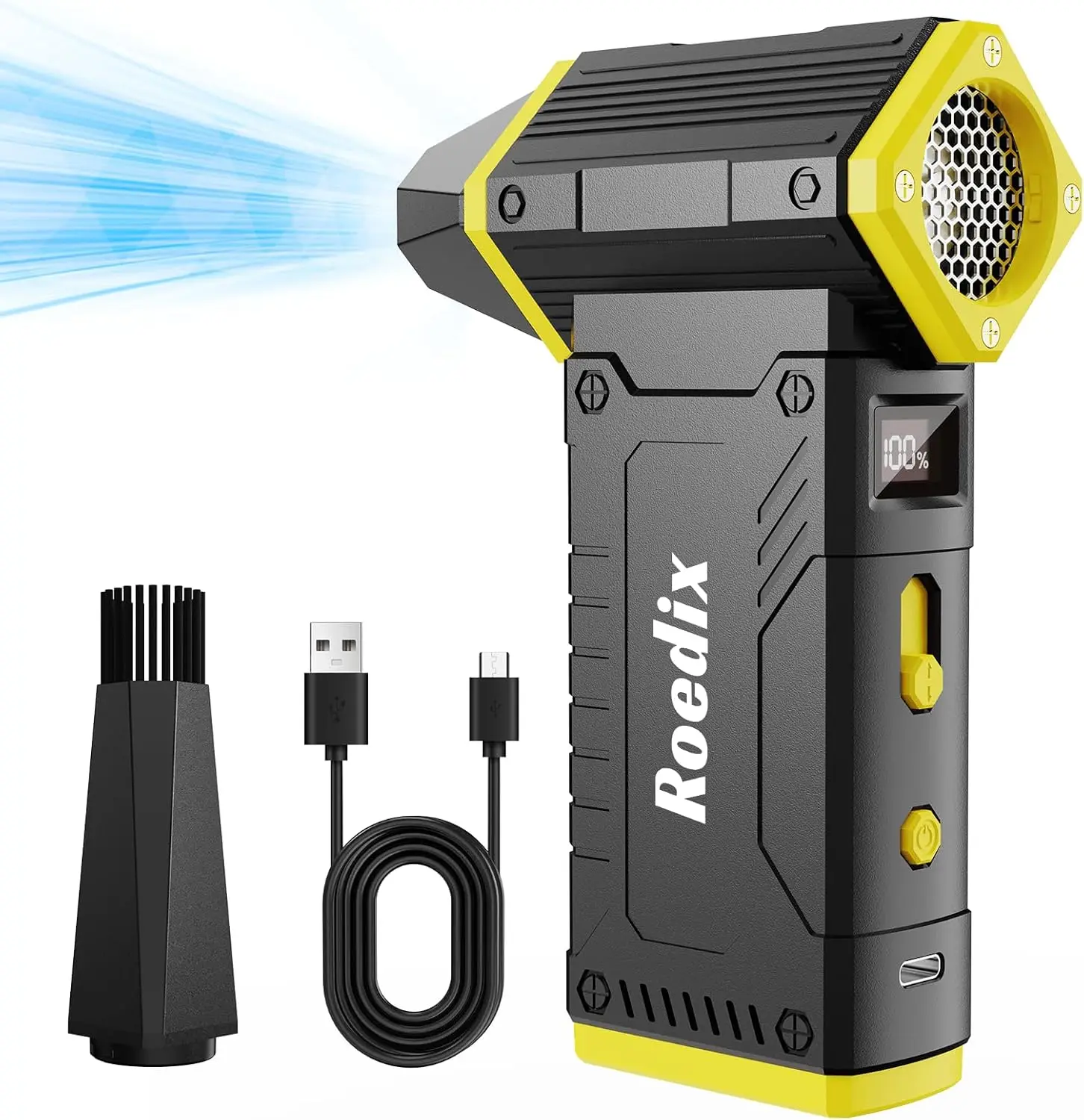 

210000RPM Electric Air Duster, 8-Speed Adjustable with LED Display, 10000mAh Rechargeable for Keyboard PC Car Cleaning