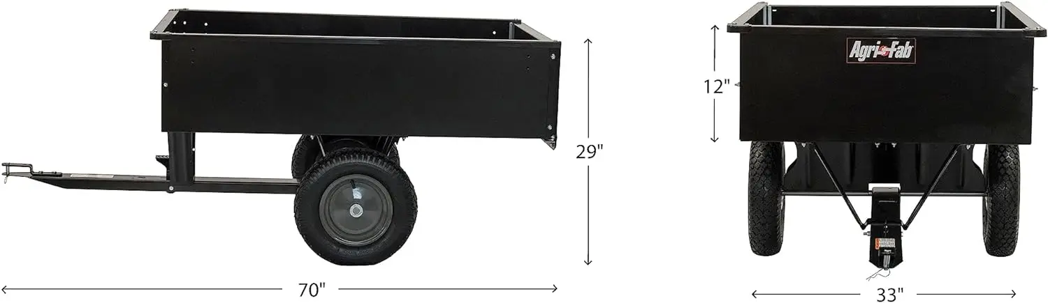 Agri-Fab 45-0101 750-Pound Max Utility Tow Behind Dump Cart, Black