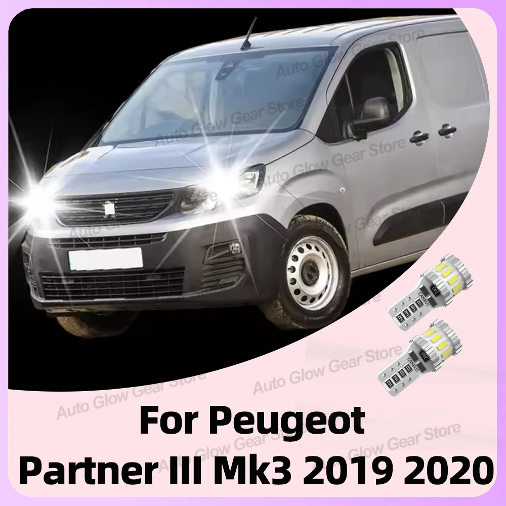 

2x For Peugeot Partner III Mk3 2019 2020 T10 LED Canbus Car Trunk Reading Dome Parking Lamp Wedge Side Signal Clearance Lights