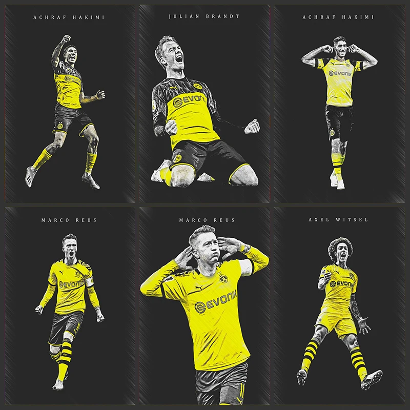 Eleanor Haynes Dortmund Players Marco Reus Painting and Prints Canvas Poster Wall Art Pictures for Living Room Decor Cuadros