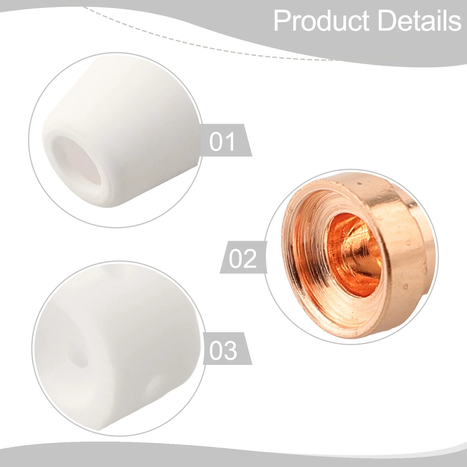 CUT40 Plasma Consumables PT31 Plasma Cutter Torch Advanced Protective Cups Copper Material Good Thermal Conductivity