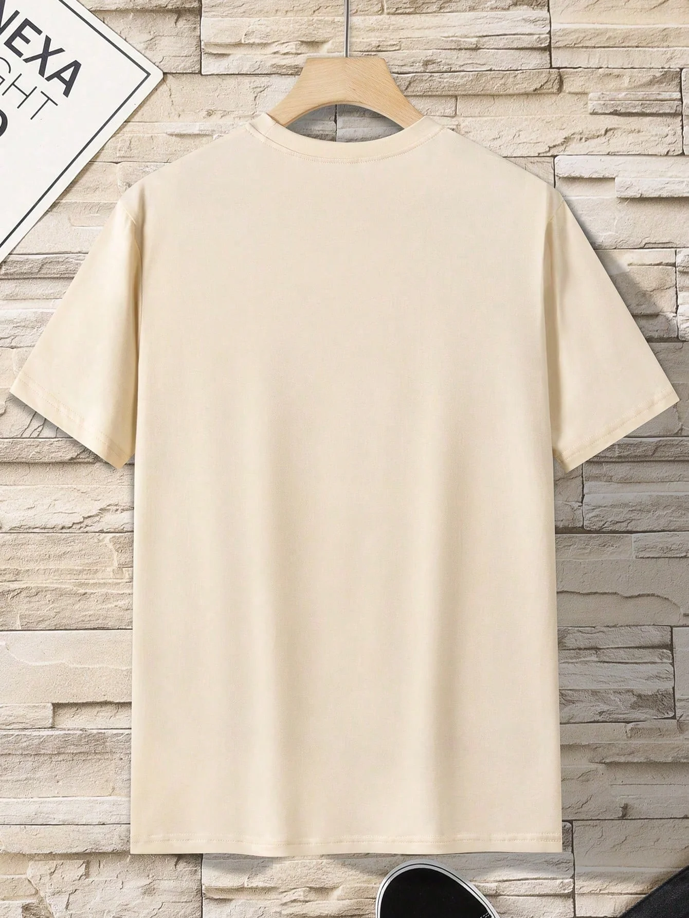 100% Pure Cotton Men's Casual Loose and Fashionable MILANO ITALIA Pattern Printed Comfortable Short-Sleeved Round-Neck T-Shirt