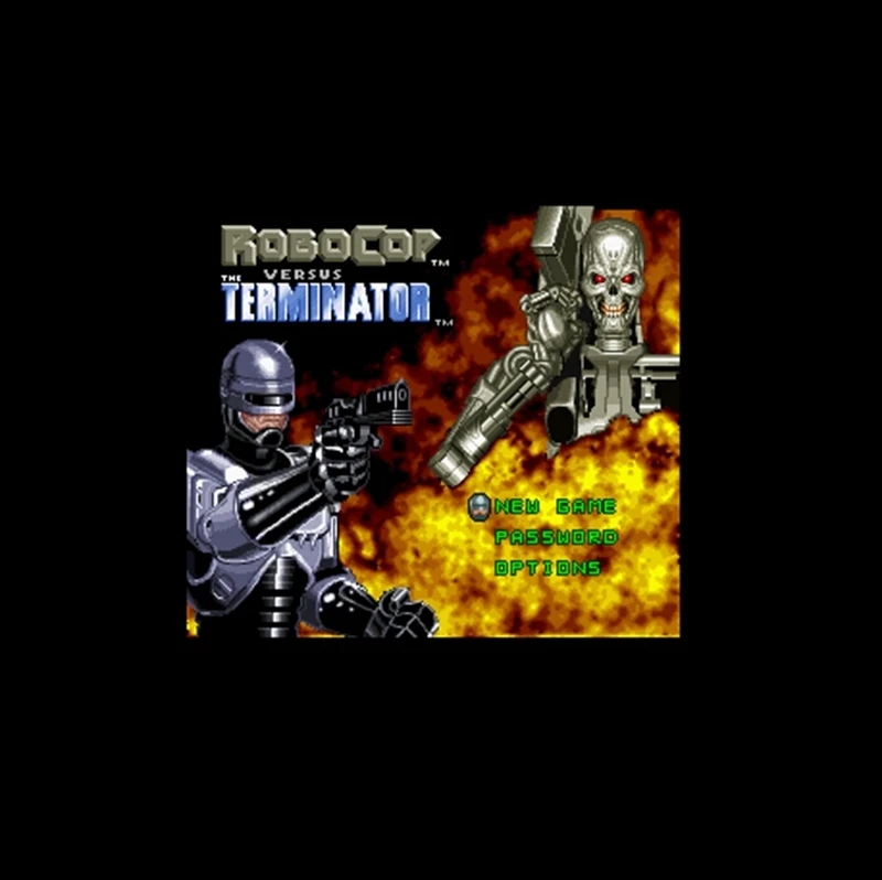 Robocop Versus The Terminator NTSC Version 16 Bit 46 Pin Big Gray Game Card For USA Game Players