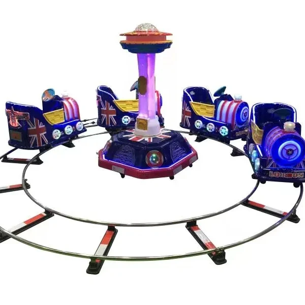 Manufactory Wholesale Amusement Park Square Kiddie Amusement Rides Train Multiple Seats Train Track Trainpromote sales
