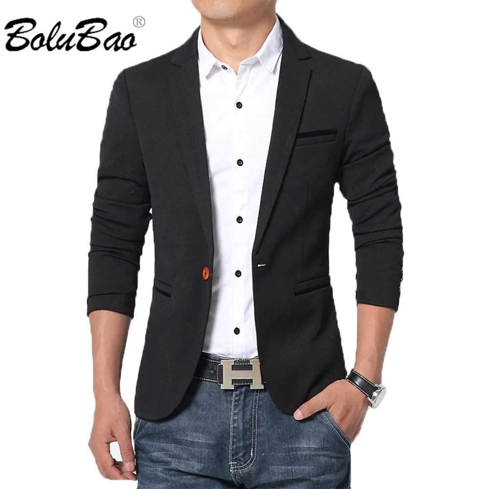 BOLUBAO 2024 Leisure Blazers Suit Men's Summer New Solid Color Slim-Fit Business Top High-Quality Design Best-Selling Suit Men