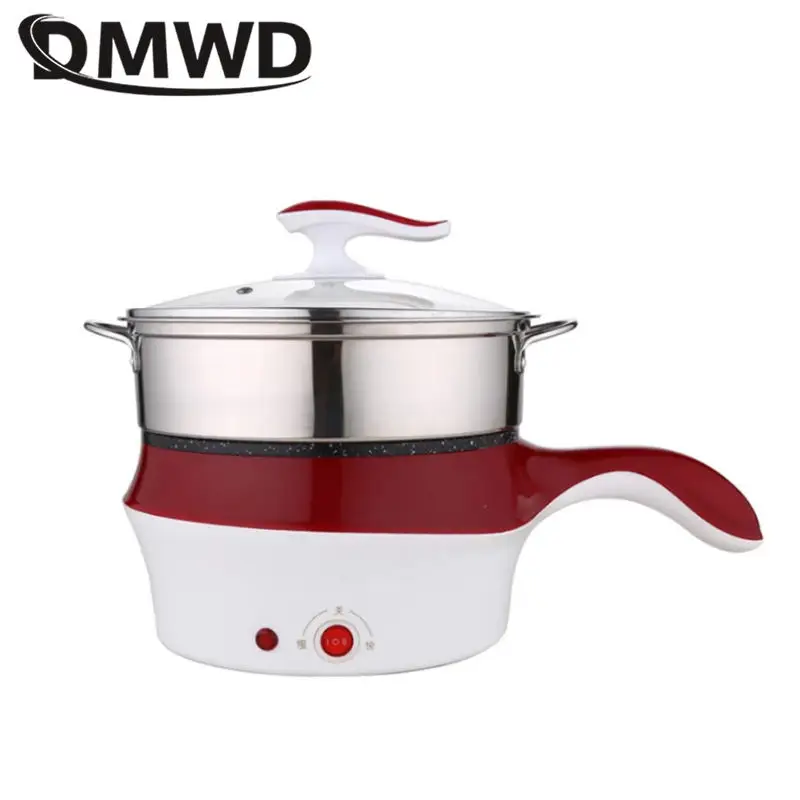 1.2L Electric Multi-Cooking Pot Rapid Heating Non-stick Stir-Fry Pan Food Steamer Rice cooker Hotpot Noodles Boiler Food Warmer