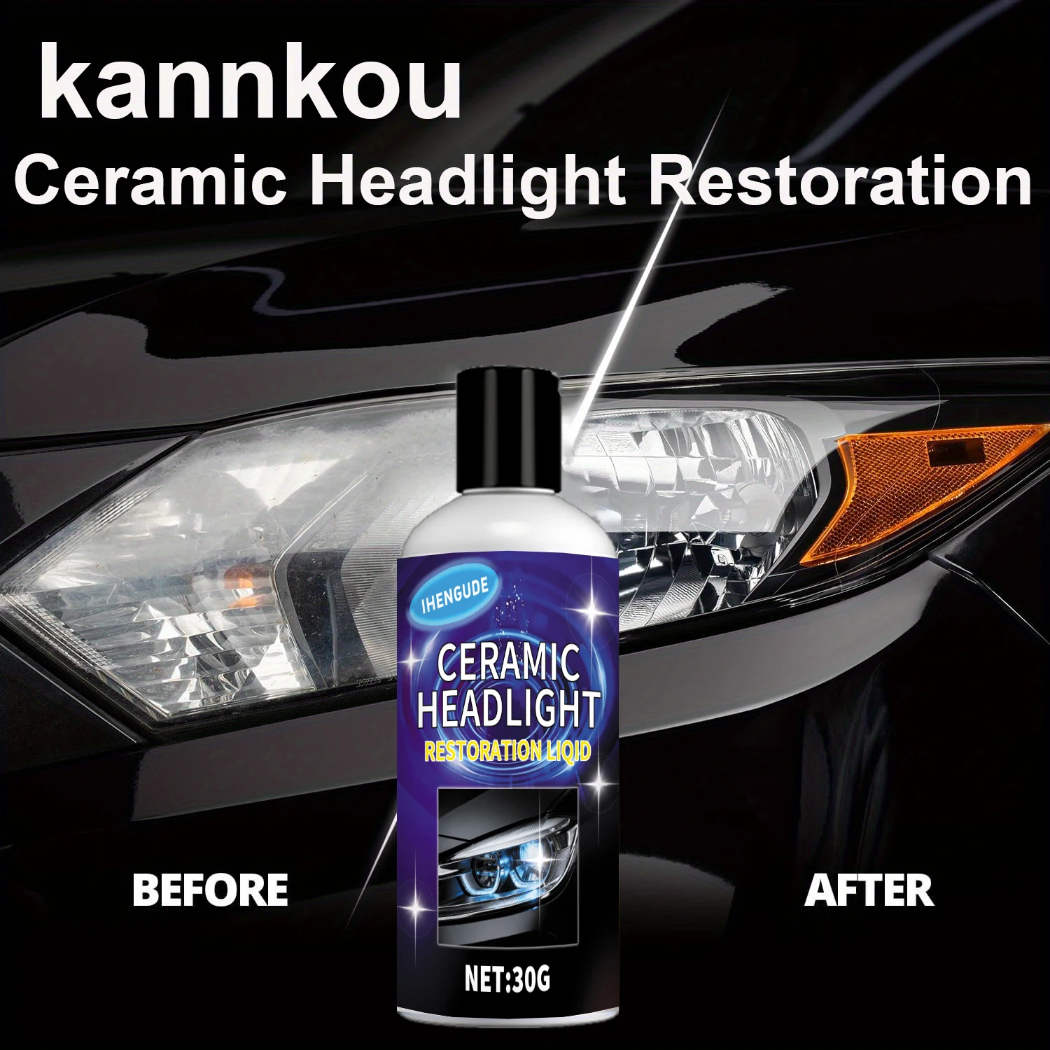 Headlight Repair Kit, Headlight Polishing, Scratch Repair Quickly Solve the Problems of Headlight Aging, Yellowing, and Blurring, with Simple Operation, and Can Restore the Brightness to 90% of Its Original State.