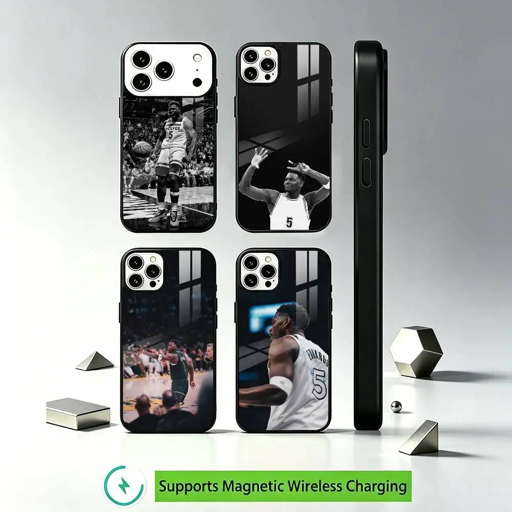 Basketball 5 Antman Anthony Edwards Phone Case For iPhone17,16,15,14,13,12 Plus,Pro Supports Magnetic Wireless Charging