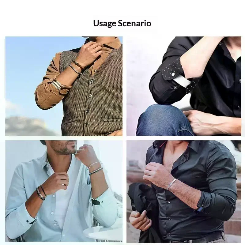Shirt Cuff Extender 1Pair Breathable Elastic Button Extension Strap Unisex for Men Women All Seasons Wear