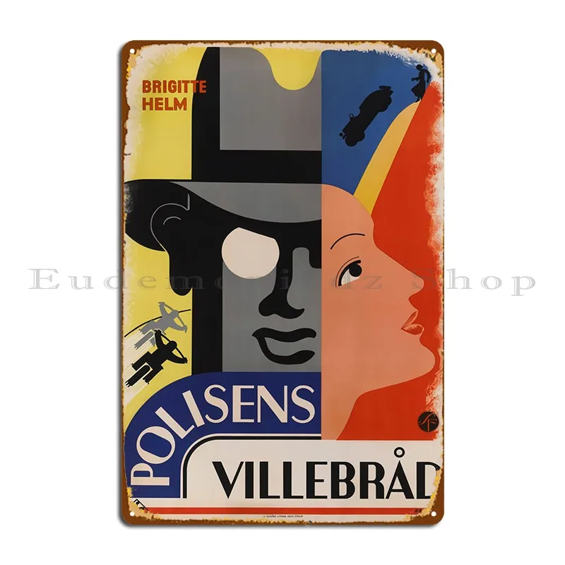 Polisens Villebrad 1933 Metal Sign Customized Cave Home Cinema Garage Tin Sign Poster