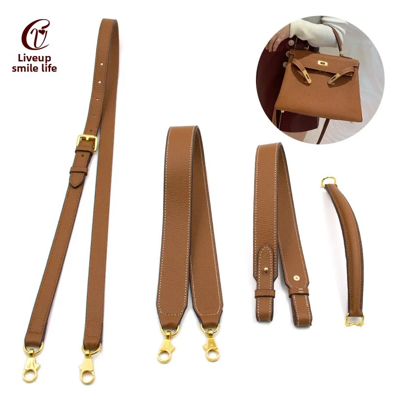 

Brown Litchi Pattern Genuine Leather Bag Strap Bag oulder Strap Crossbody Bag Accories Box Bag Parts And Accories